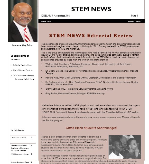 2016 STEM NEWS Vol 5 Issue 1