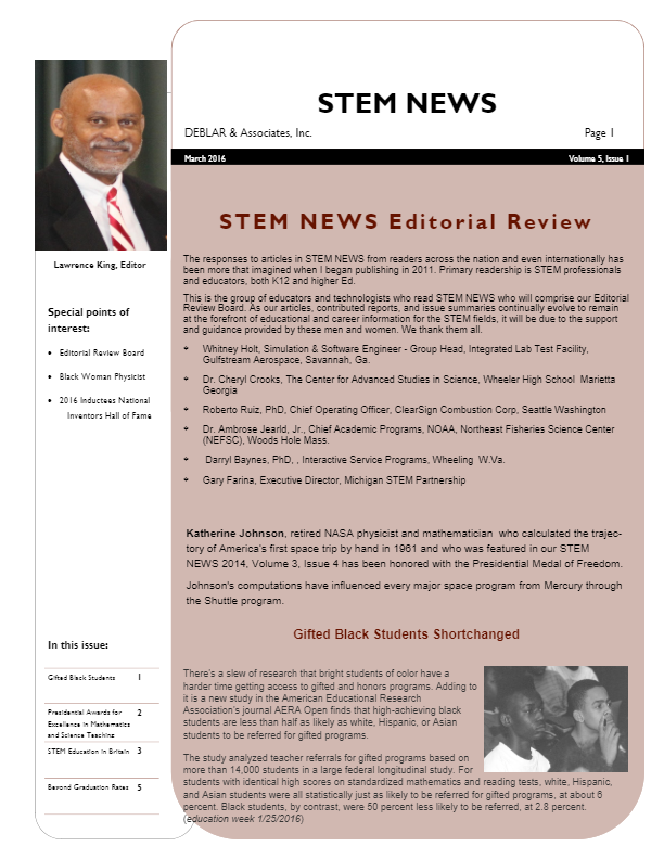 2016 STEM NEWS Vol 5 Issue 1