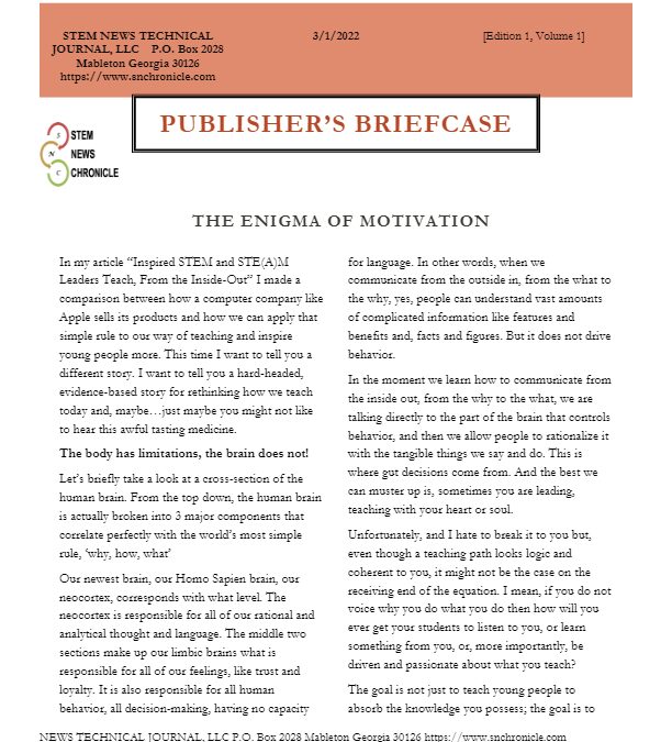 2022 PubBriefcase Issue 01 – The Enigma of Motivation by van Dreil
